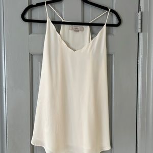 Loft - cream camisole- scallop neck - size medium